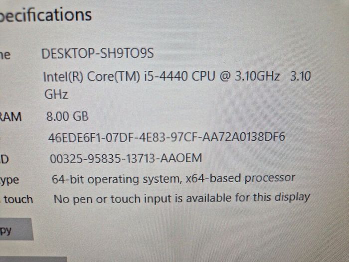 Dell i5 Desktop, 8GB Ram, DELL Monitor,