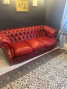 Red chesterfield 3 seater sofa