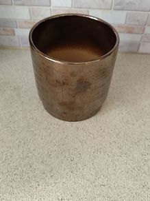 Stylish Metallic Bronze Textured Ceramic Planter - 13cm