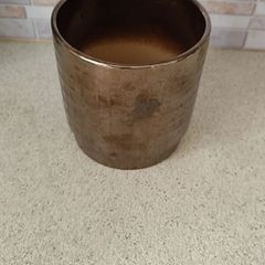 Stylish Metallic Bronze Textured Ceramic Planter - 13cm