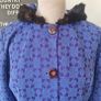 Vintage 1970s 1960s hippie psychedelic purple blue maxi coat with hood Made in Ireland Irish design whimsygoth Image 9