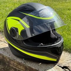 Duchinni D705 Syncro Full Face Motorcycle Helmet - Black/Neon Yellow L