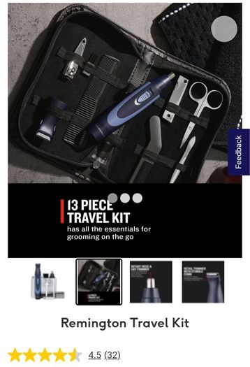 x2 Bundle - Brand New Remington Travel Kit - 13 Piece Set - RRP - 29.99 & Now Added - Wahl Power Plus Corded Hair Clipper x14 Piece Set