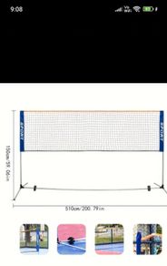 New 2 in 1 5.1metre Tennis Badminton net with bracket