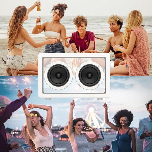 Transparent Cassette Portable Bluetooth Speaker, Minimalist Speakers Bluetooth Wireless Loud, HD Powerful Sound and Wide Compatibility for Indoor  and Outdoor