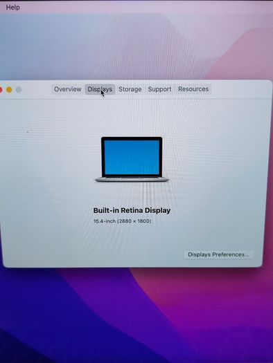 Apple MacBook Pro A1398 Retina 15.4" Mid 2015 256GB SSD 16GB Ram 2.50 GHz Core i7 macOS Monterey (Battery Cycle: 1276)