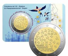 Belgium 2 Euro Commemorative Coin 2024 - Presidency of the Council of the EU. Coincard. BU