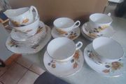 Rare find Grosvenor bone china tea set 15 pieces for 4 yellow roses Jackson and gosling made in England.