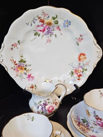 Vintage Royal Crown Derby China "Derby Posies" Bone China Tea Set