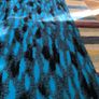 Vintage wool blanket Blue Black Red Patterned Blanket Throw Image 5