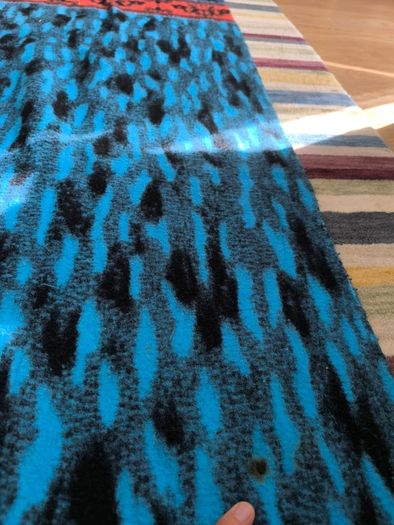 Vintage wool blanket Blue Black Red Patterned Blanket Throw