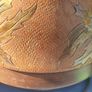 Art Deco solid wood lamp with metal floral inlays Image 6