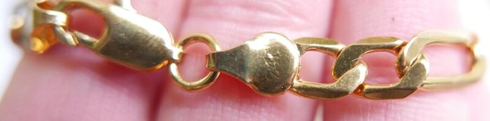 MEN'S 24ct Yellow Gold Plated Figaro Chain Necklace length 19"