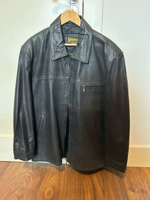 Mens Leather Jacket Black XXL