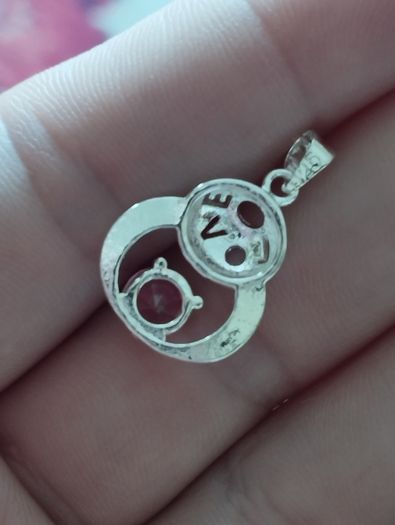 Silver 925 Pendant with Pink Tourmaline.
