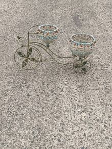 Vintage Metal Tricycle Planter 26 Inches Long