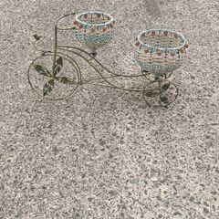 Vintage Metal Tricycle Planter 26 Inches Long