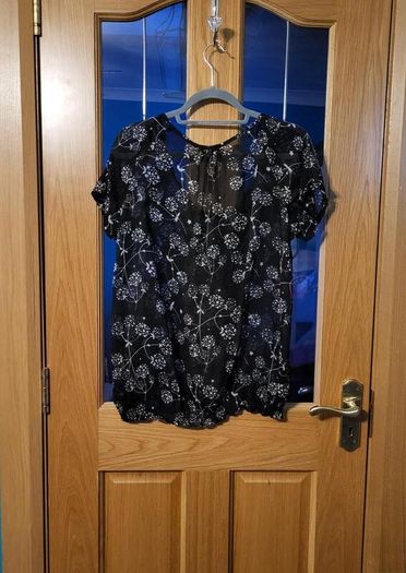 Mystify black sheer top, Size 18