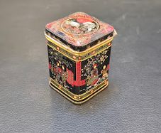oriental asian vintage empty tea tin container collectables