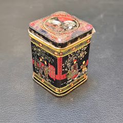 oriental asian vintage empty tea tin container collectables
