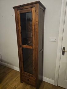 Solid Wood Display Cabinet with Light