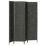 4-Panel Room Divider Black 154x160 cm Water Hyacinth Image 3