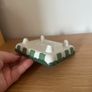 Ceramic White/Green Small Tray / Ring holder Image 2