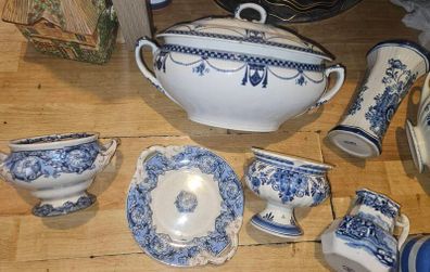 Job Lot of Decorative Blue Themed Ceramic Items