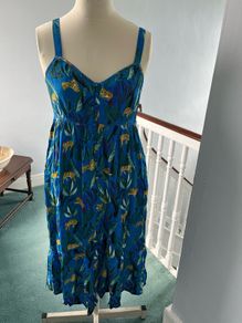 Brand new superdry blue midi dress with tiger print