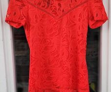 Vila red lace blouse Vistasia