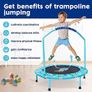 38 Trampoline for Kid Noise-Free Trampolines with Adjustable Foam Handle and Safety Padded Cover Foldable Toddler Bouncer Indoor & Outdoor Bungee Rebounder Trampoline for Child Play and Exercise Image 4