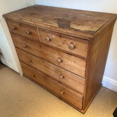 Antique pine chest of drawers