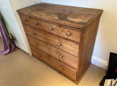 Antique pine chest of drawers