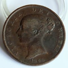 1846 Halfpenny Victoria scarce Copper