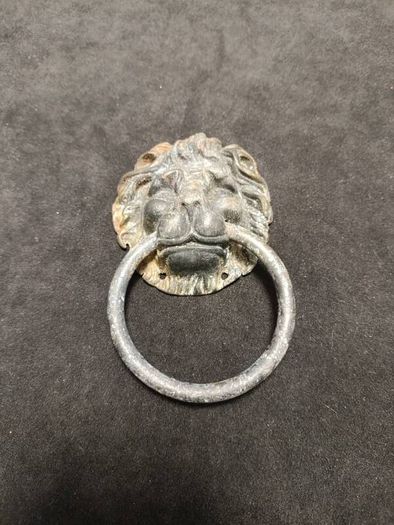 Rare  Antique Metal Architectural Lion Head Door Knocker