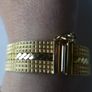 Vintage 1970's 18ct Gold Plated  Mesh Bracelet Textured Stripe Design Image 3
