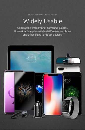 New 5.0V Dual USB Port Fast Car Charger For Apple iPhone