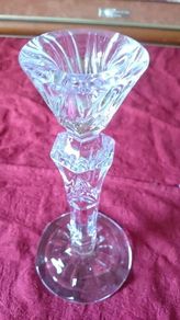 9 Inches Tall Cut Crystal Candle Holder