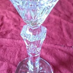 9 Inches Tall Cut Crystal Candle Holder