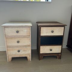 Solid wood bedside lockers - free