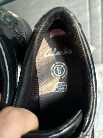 Black Patent Leather Clarks Spats Shoe Boys or Girls