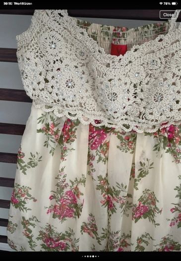 dress cream floral dress Christina v medium