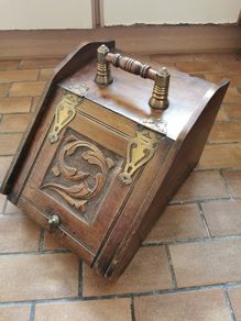 Vintage wooden coal box