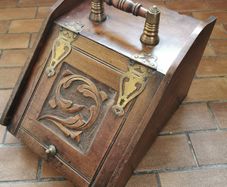 Vintage wooden coal box