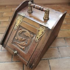 Vintage wooden coal box