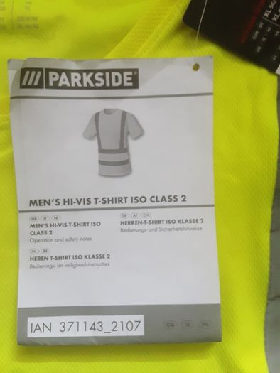 Hi-Vis T-Shirt with Solid Reflectir Band.. ISO Class 2 from Parkside .. Size X-Large