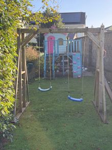 Tree house and swings