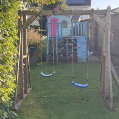 Tree house and swings