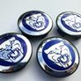 4 x BLUE 58mm - 59mm JAGUAR C2D47107 wheel center caps F XF XJ XKR S type X type XJ8 XK8 Image 2