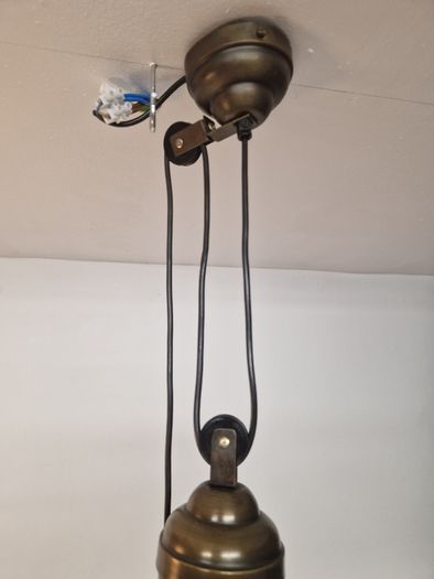 1890/ 1900 Antique French adjustable copper pendant light